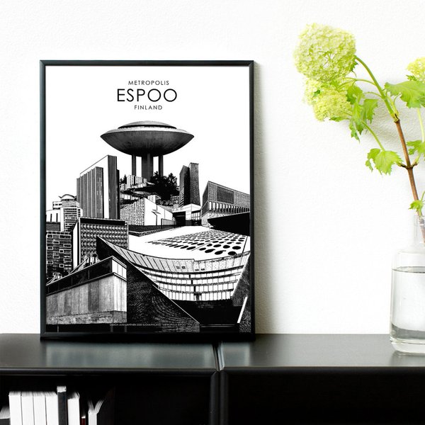 Metropolis Espoo –juliste, 30x40cm