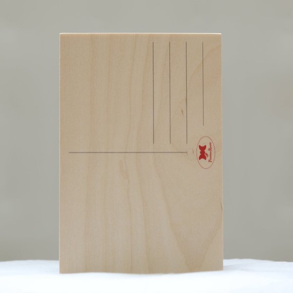 Punainen Rusetti by Marjaana -  Omenankukka vanerikortti